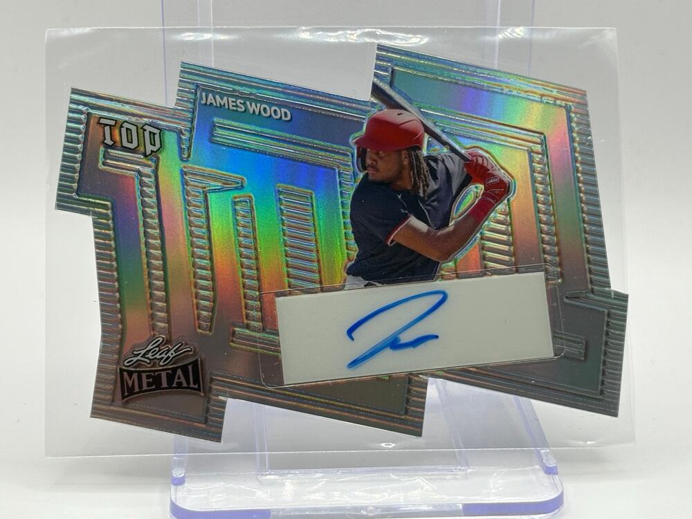 2024 Leaf Metal Baseball James Wood Top 100 Die Cut Silver Auto /25 SP Nationals